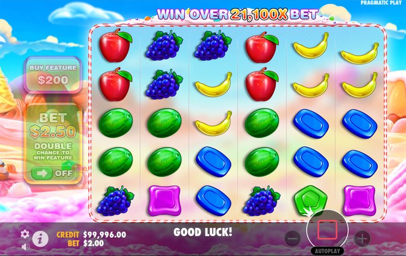 Ronda de giros gratis de Sweet Bonanza con bombas de multiplicadores x100 activas en el tablero